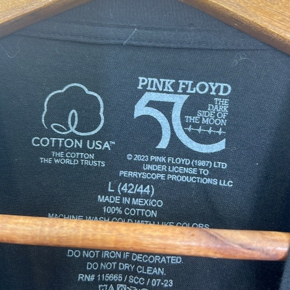 Pink Floyd- Pink Floyd The Darkside Of The Moon Graphic Black T Shirt Size LG - Picture 7 of 9